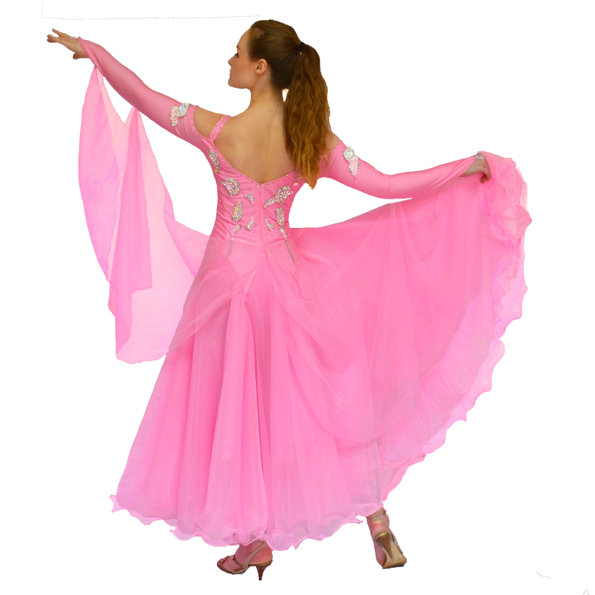 Pink tango dress for women Ladies waltz dress foxtrot dress adults
