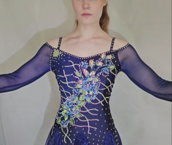 navy ballroom dancing dress