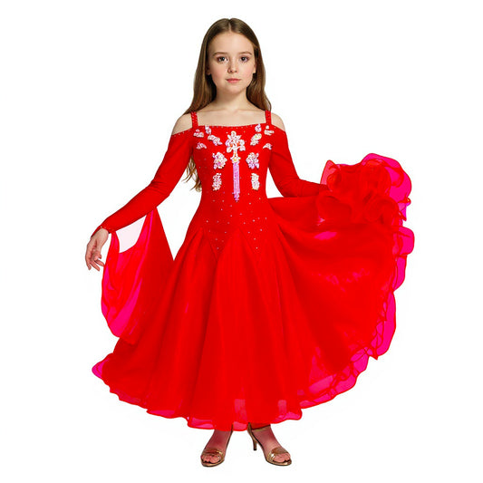 Ballroom dancing dress kids Ballroom competition dress for girls