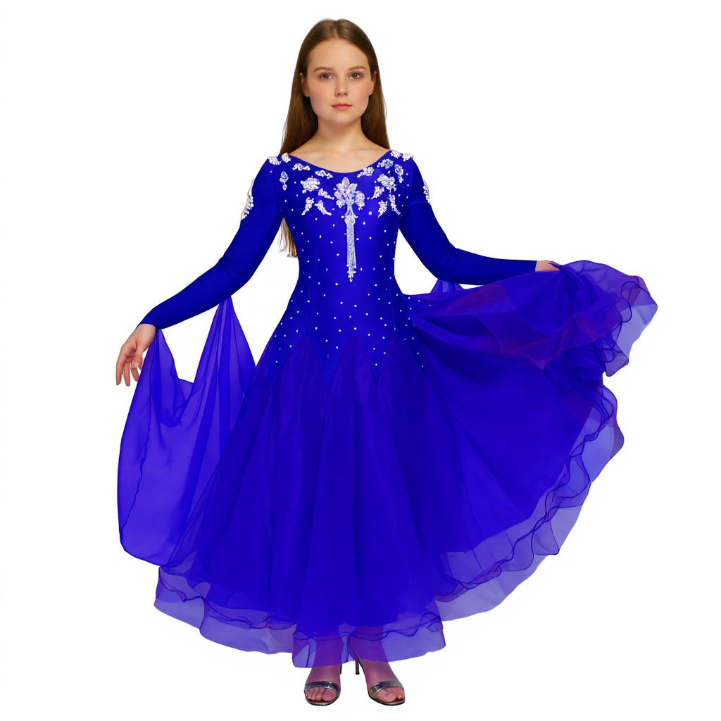 Ballroom dance dress kids ballroom competition dress girls children juniors