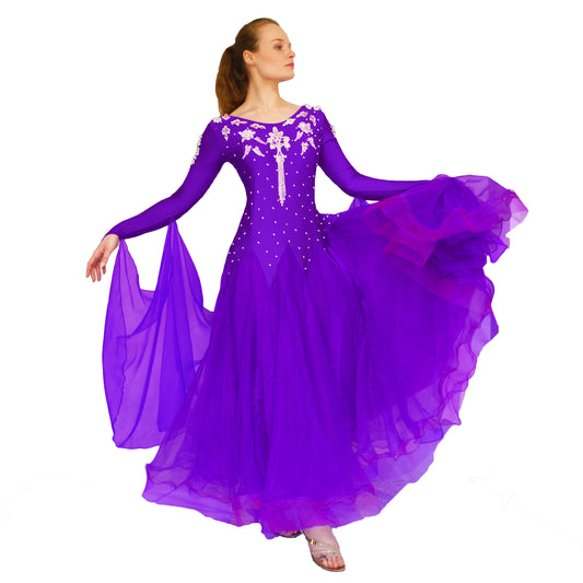 Purple ballroom dance dress UK ballroom competition dress cheap affordable