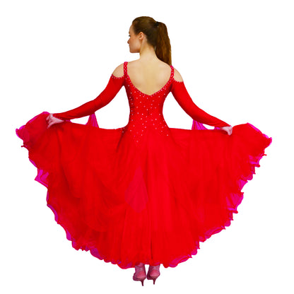 red ballroom dance dress