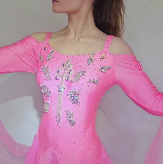 pink ballroom dancing dress