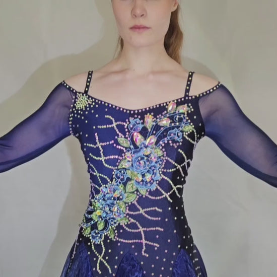 navy ballroom dancing dress