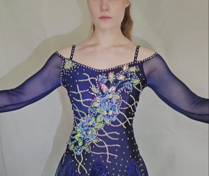 navy ballroom dancing dress